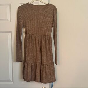 Cupshe Brown Tiered Ruffled Casual Dress